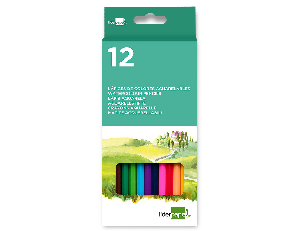 CRAYON COULEUR LIDERPAPEL AQUARELLABLE COLORIS ASSORTIS TUI CARTON 12 UNITS