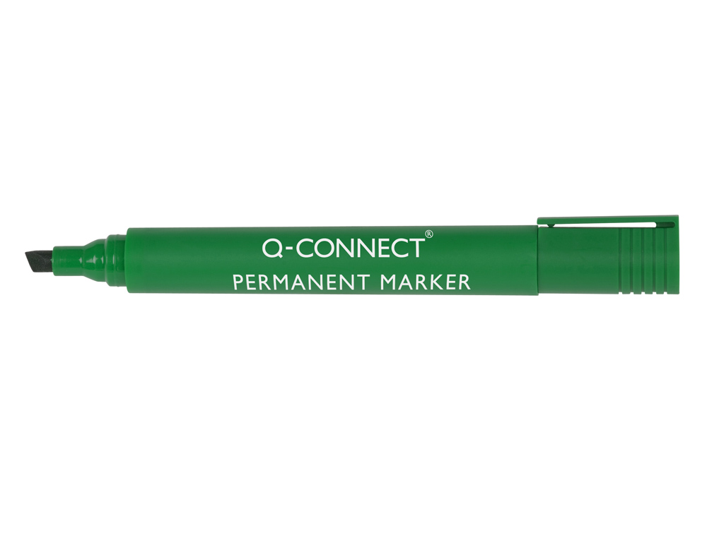 MARQUEUR Q-CONNECT PERMANENT POINTE BISEAUTE TRAC 5MM RSISTANTE CORPS PLASTIQUE COLORIS VERT