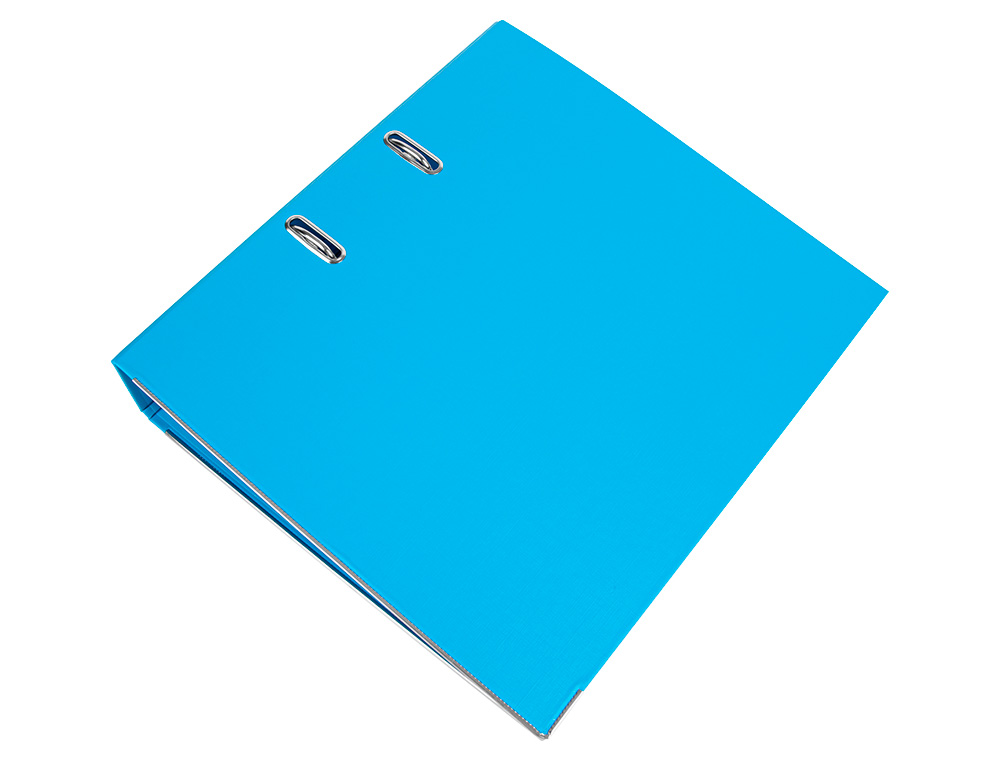 CLASSEUR LEVIER LIDERPAPEL A4 DOCUMENTA CARTON REMBORD 1,9MM DOS 75MM RADO MTALLIQUE COLORIS BLEU CIEL