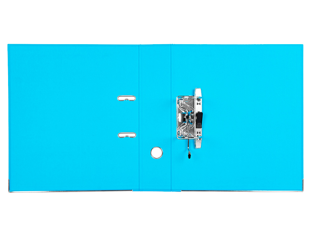 CLASSEUR LEVIER LIDERPAPEL A4 DOCUMENTA CARTON REMBORD 1,9MM DOS 75MM RADO MTALLIQUE COLORIS BLEU CIEL