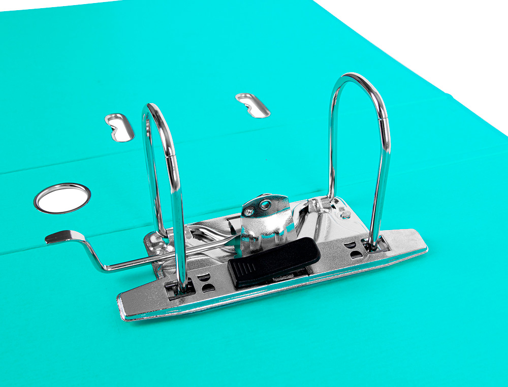 CLASSEUR LEVIER LIDERPAPEL A4 DOCUMENTA CARTON REMBORD 1,9MM DOS 75MM RADO MTALLIQUE COLORIS VERT CLAIR