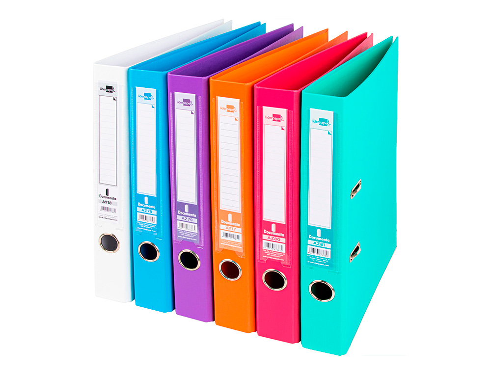 CLASSEUR LEVIER LIDERPAPEL A4 DOCUMENTA CARTON REMBORD 1,9MM DOS 52MM RADO MTALLIQUE COLORIS ASSORTIS TRENDING