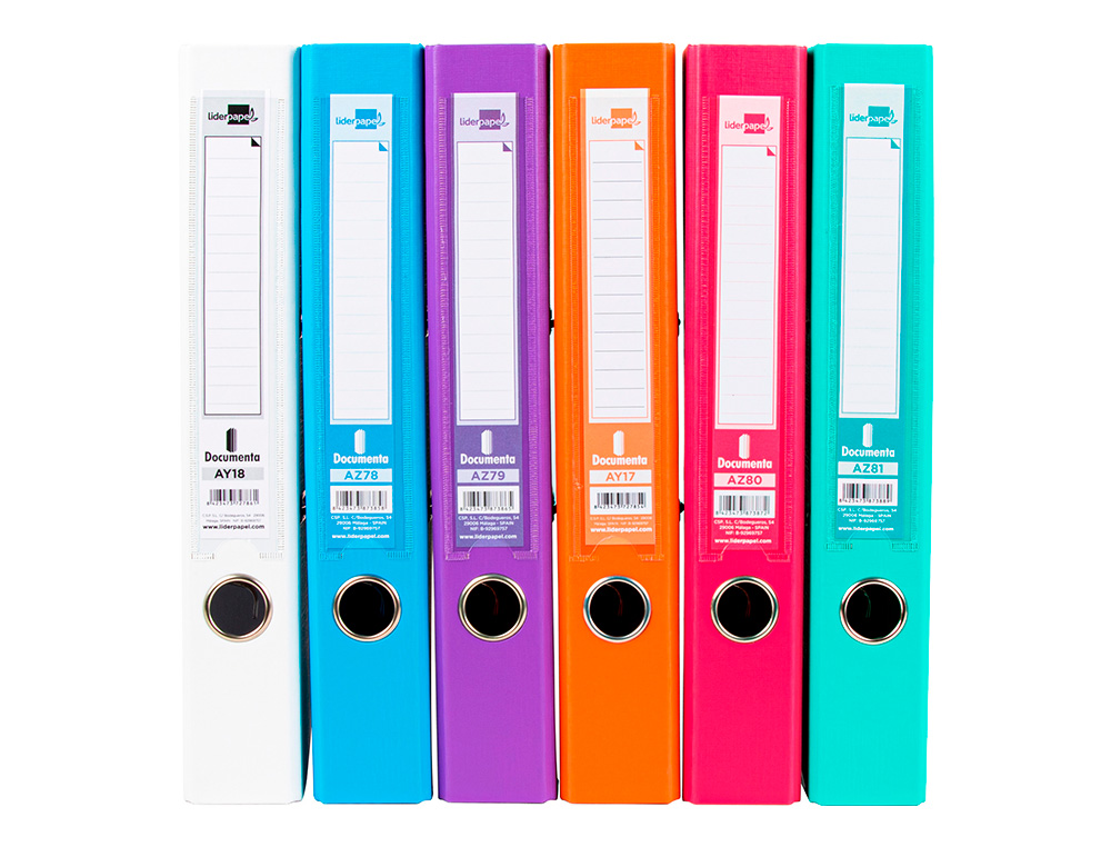 CLASSEUR LEVIER LIDERPAPEL A4 DOCUMENTA CARTON REMBORD 1,9MM DOS 52MM RADO MTALLIQUE COLORIS ASSORTIS TRENDING