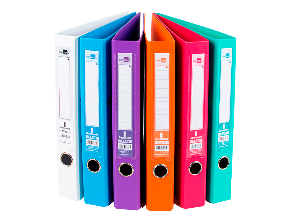 CLASSEUR LEVIER LIDERPAPEL A4 DOCUMENTA CARTON REMBORD 1,9MM DOS 52MM RADO MTALLIQUE COLORIS ASSORTIS TRENDING