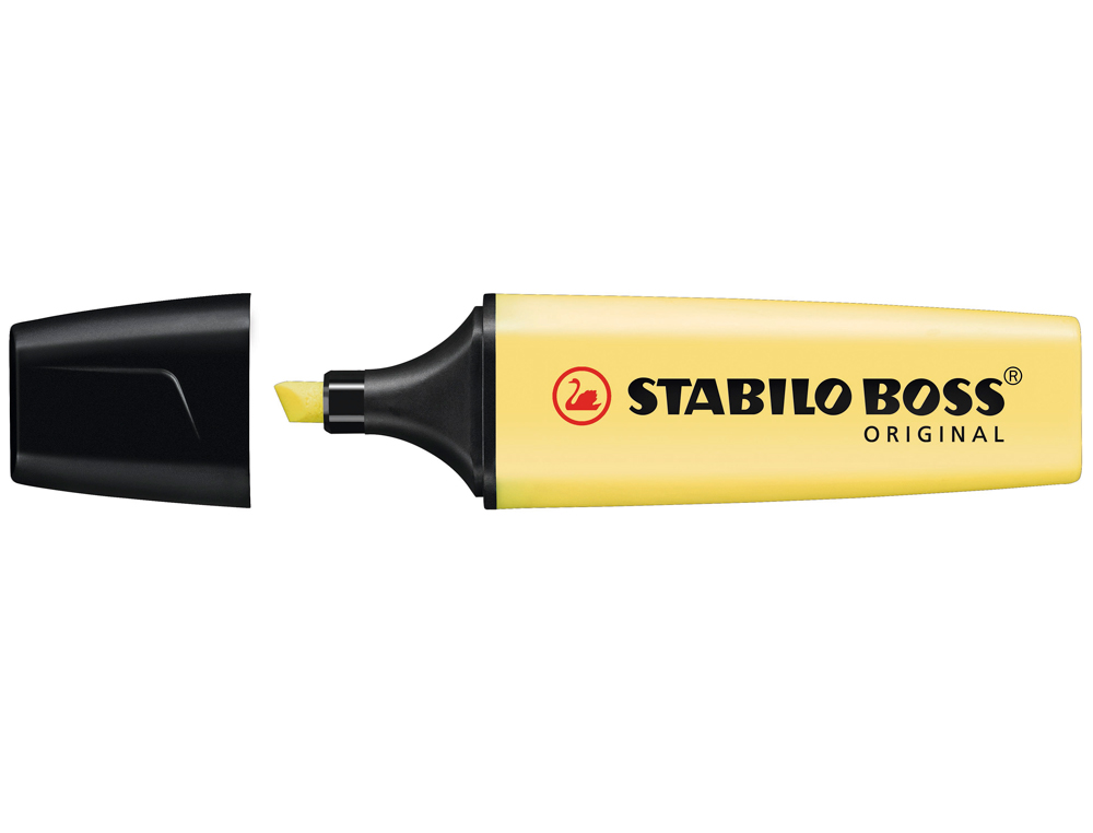 SURLIGNEUR STABILO BOSS PASTEL TRAC 2/5MM POINTE BISEAUTE ENCRE UNIVERSELLE BASE EAU RSISTANTE LUMIRE CRME JAUNE
