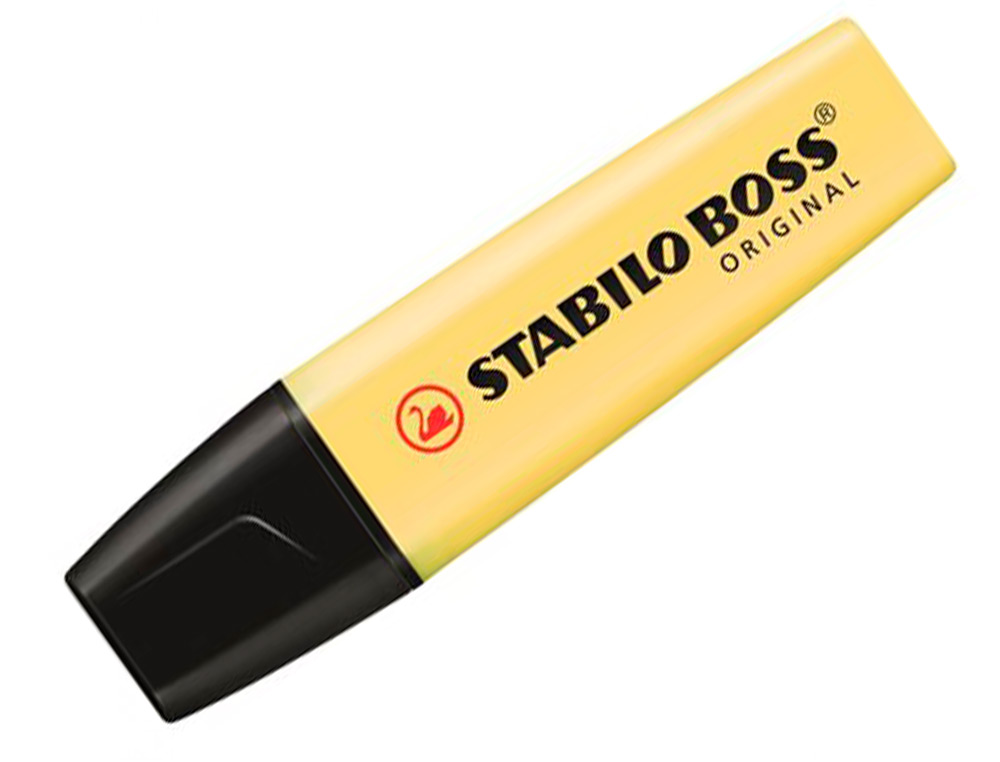 SURLIGNEUR STABILO BOSS PASTEL TRAC 2/5MM POINTE BISEAUTE ENCRE UNIVERSELLE BASE EAU RSISTANTE LUMIRE CRME JAUNE