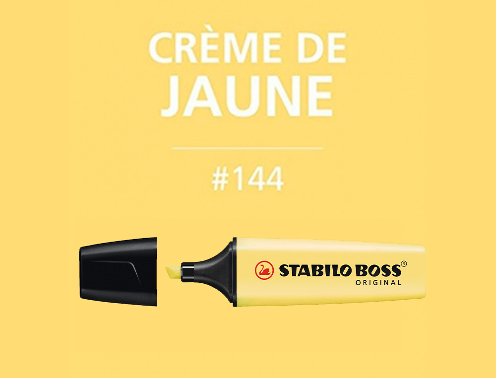 SURLIGNEUR STABILO BOSS PASTEL TRAC 2/5MM POINTE BISEAUTE ENCRE UNIVERSELLE BASE EAU RSISTANTE LUMIRE CRME JAUNE
