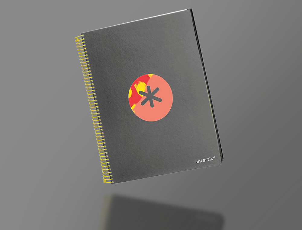 CAHIER SPIRALE ANTARTIK A4 120F 100G REMBORDE 5X5MM      MICRO-PERF 5 BANDES 4 TROUS   TRENDING 2020 NOIR