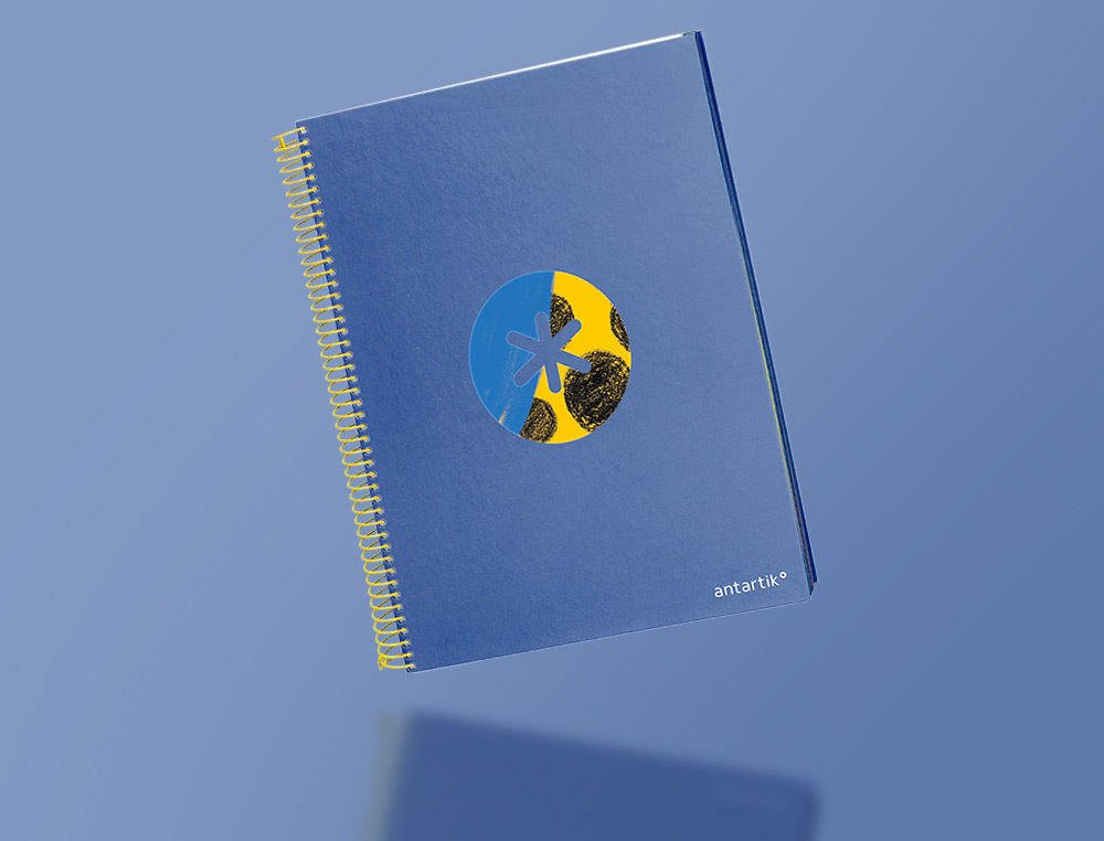 CAHIER SPIRALE ANTARTIK A4 120F 100G REMBORDE 5X5MM      MICRO-PERF 5 BANDES 4 TROUS   TRENDING 2020 BLEU