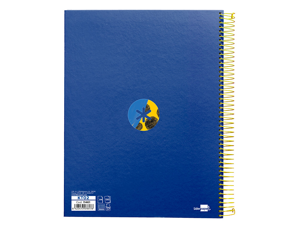 CAHIER SPIRALE ANTARTIK A4 120F 100G REMBORDE 5X5MM      MICRO-PERF 5 BANDES 4 TROUS   TRENDING 2020 BLEU