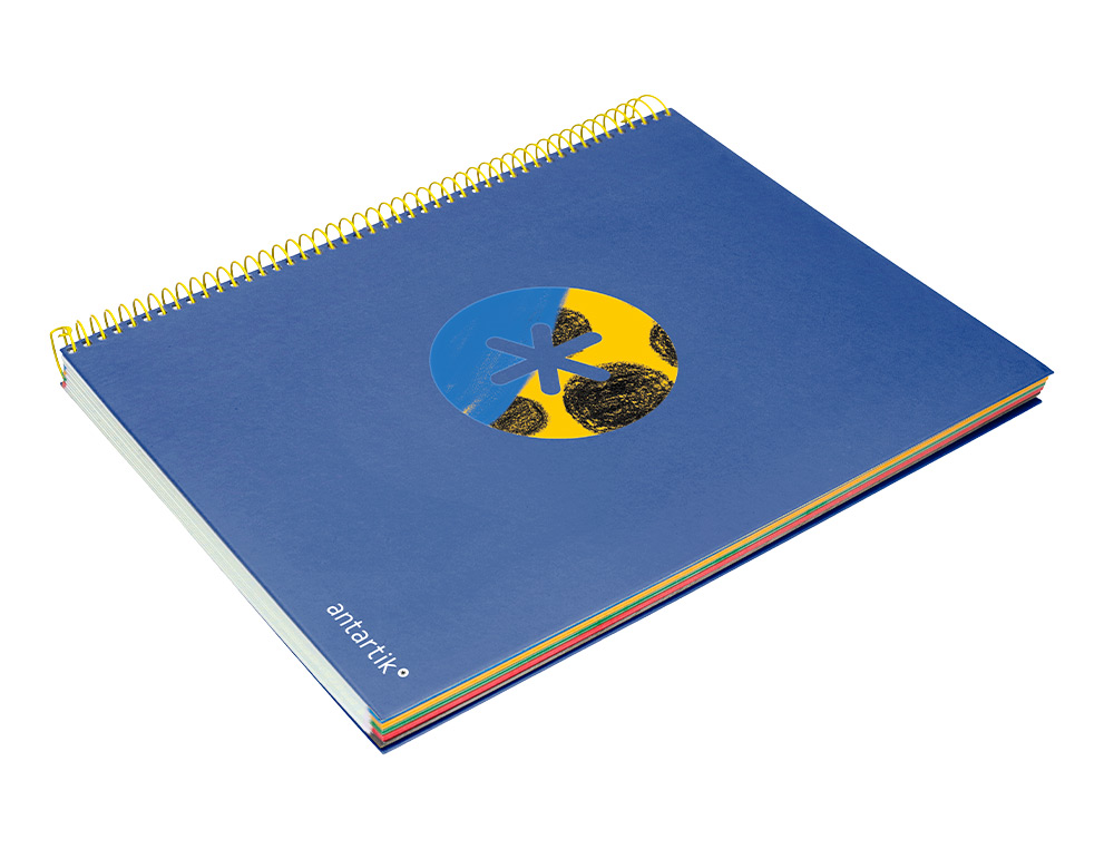 CAHIER SPIRALE ANTARTIK A4 120F 100G REMBORDE 5X5MM      MICRO-PERF 5 BANDES 4 TROUS   TRENDING 2020 BLEU
