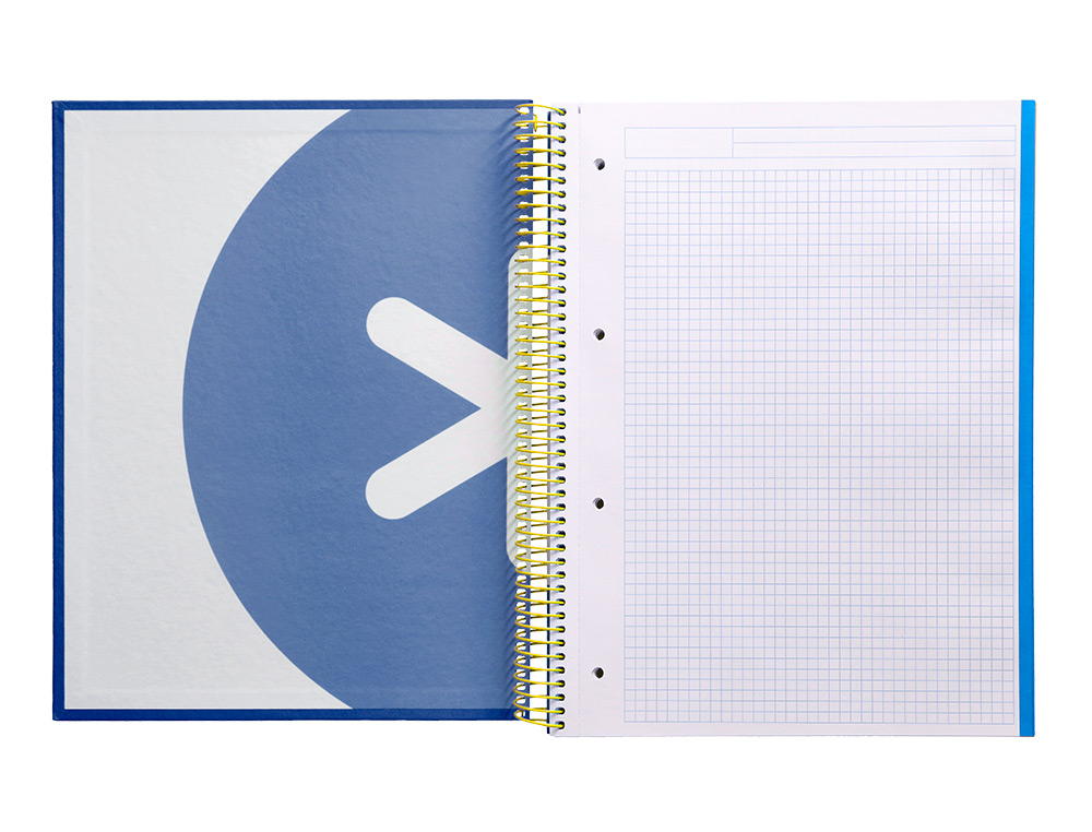 CAHIER SPIRALE ANTARTIK A4 120F 100G REMBORDE 5X5MM      MICRO-PERF 5 BANDES 4 TROUS   TRENDING 2020 BLEU