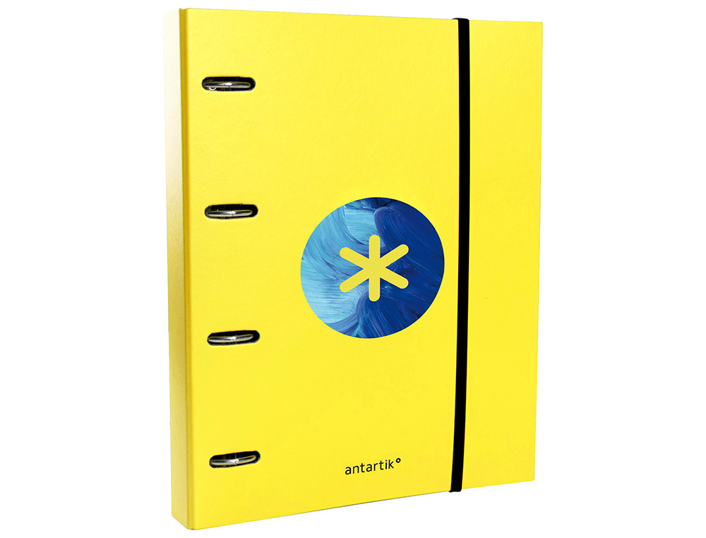 CLASSEUR ANTARTIK TRENDING TOPIC 2020 4 ANNEAUX RONDS    40MM FEUILLET MOBILE A4 5X5MM COLORIS JAUNE