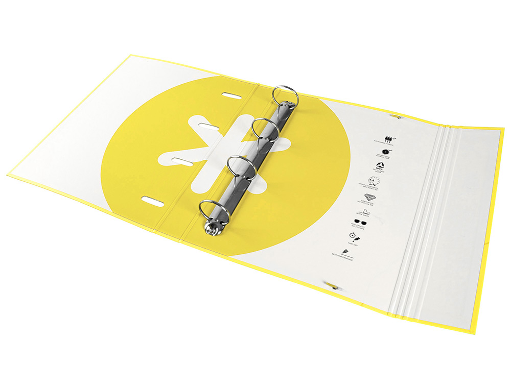 CLASSEUR ANTARTIK TRENDING TOPIC 2020 4 ANNEAUX RONDS    40MM FEUILLET MOBILE A4 5X5MM COLORIS JAUNE