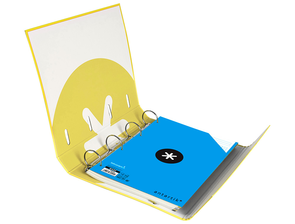 CLASSEUR ANTARTIK TRENDING TOPIC 2020 4 ANNEAUX RONDS    40MM FEUILLET MOBILE A4 5X5MM COLORIS JAUNE