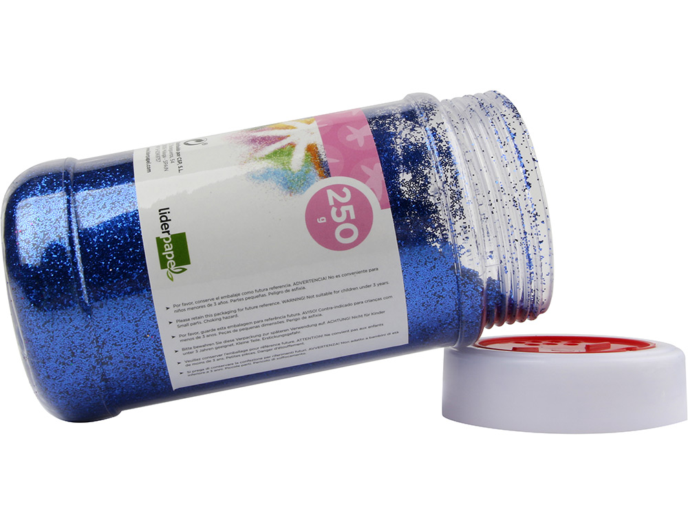PAILLETTE FANTAISIE LIDERPAPEL COLORIS BLEU MÉTALLISÉ POT 250G