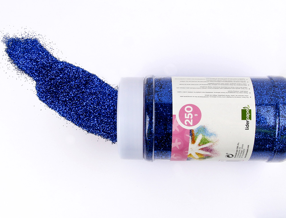 PAILLETTE FANTAISIE LIDERPAPEL COLORIS BLEU MÉTALLISÉ POT 250G