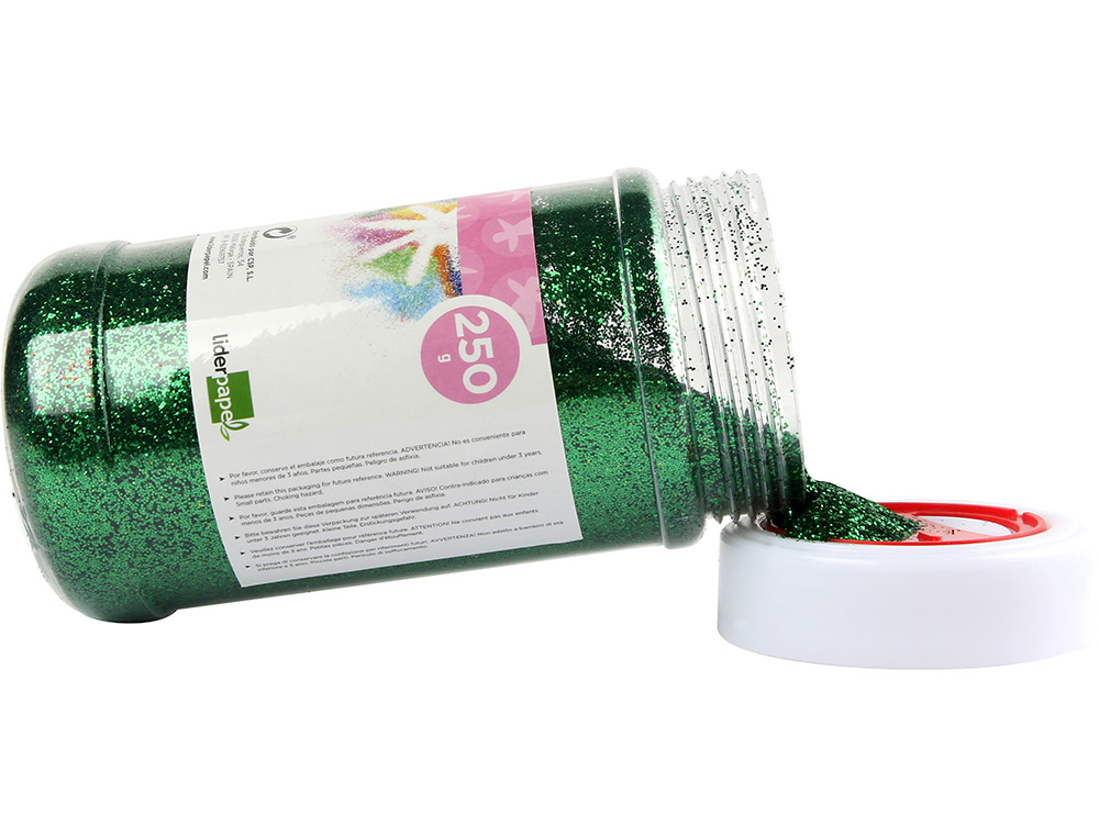 PAILLETTE FANTAISIE LIDERPAPEL COLORIS VERT MTALLIS POT 250G
