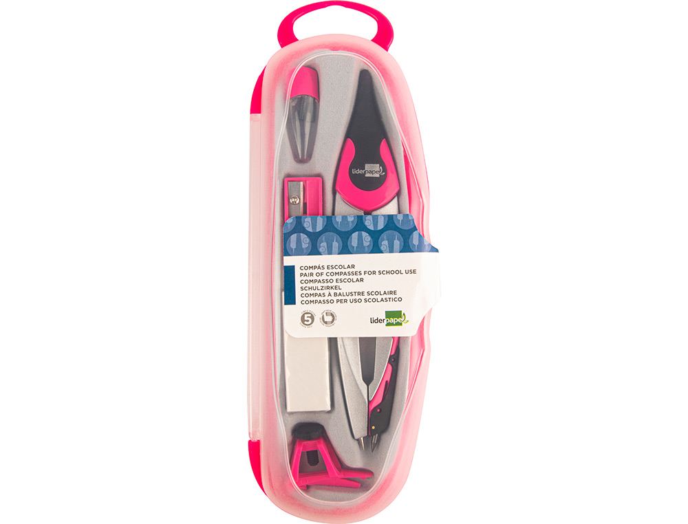 COMPAS LIDERPAPEL ADAPTATEUR UNIVERSEL MINES TAILLE-MINES  ET GOMME COLORIS ASSORTIS