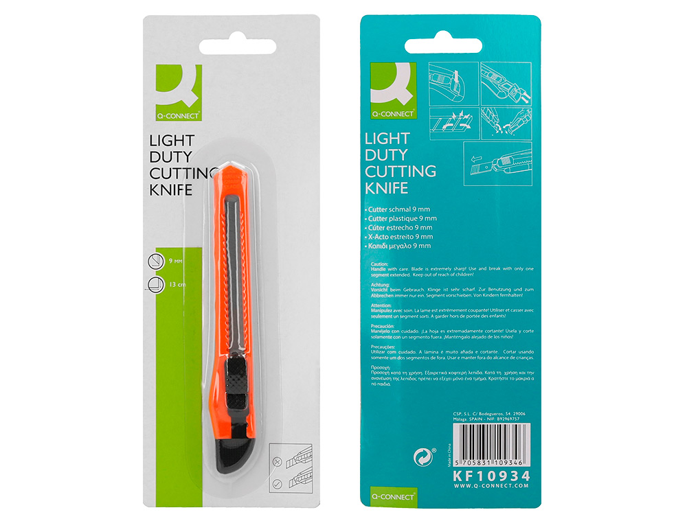 CUTTER XD-05Q-CONNECT LAME RETRACTABLE INTERCHANGEABLE ENACIER 9MM PRECOUPEE FREIN DE  SECURITE