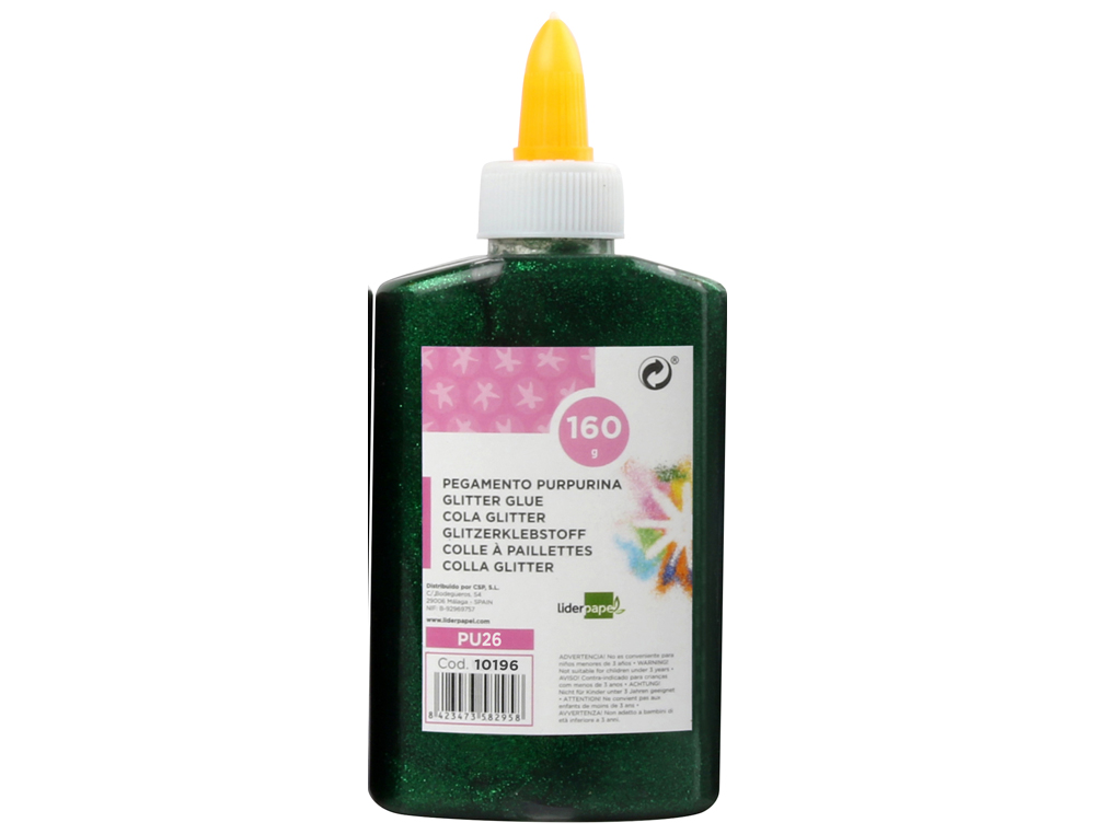 COLLE PAILLETEE LIDERPAPEL COLORIS VERT METALLISE - POT DE 160G
