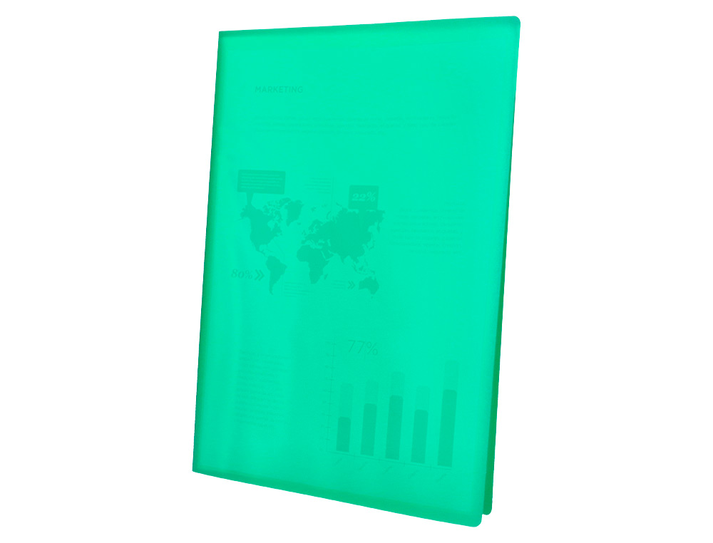 PROTEGE-DOCUMENTS LIDERPAPEL POLYPROPYLENE COUVERTURE      FLEXIBLE 30 POCHETTES FIXES   A4 210X297MM VERT TRANSLUCIDE