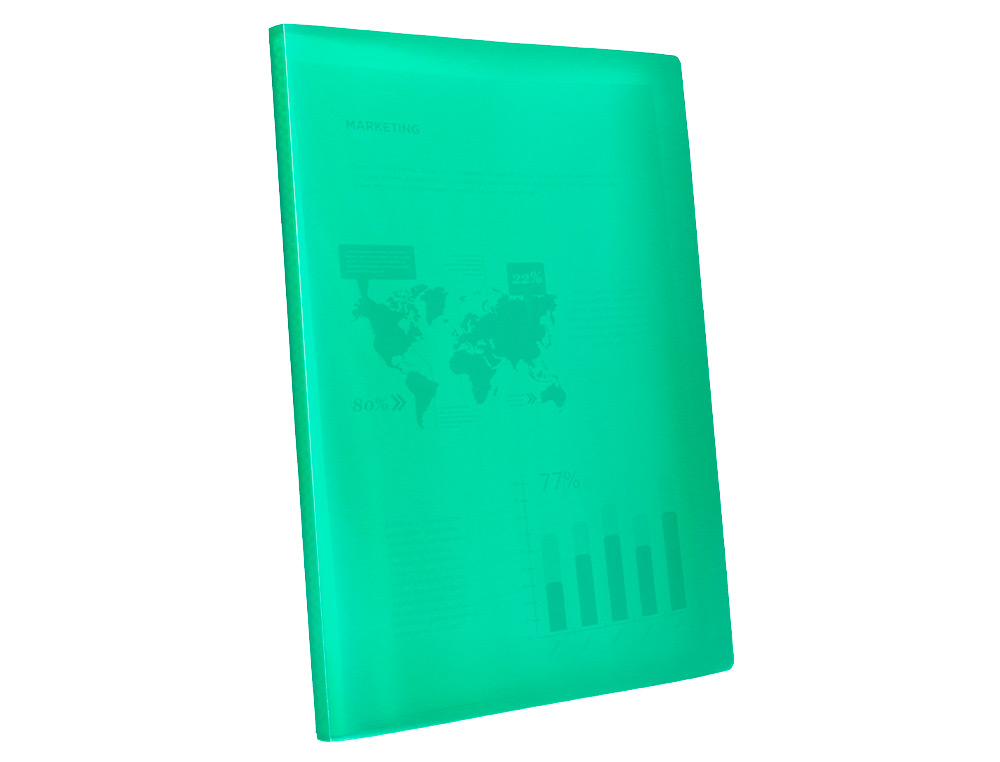 PROTEGE-DOCUMENTS LIDERPAPEL POLYPROPYLENE COUVERTURE      FLEXIBLE 30 POCHETTES FIXES   A4 210X297MM VERT TRANSLUCIDE