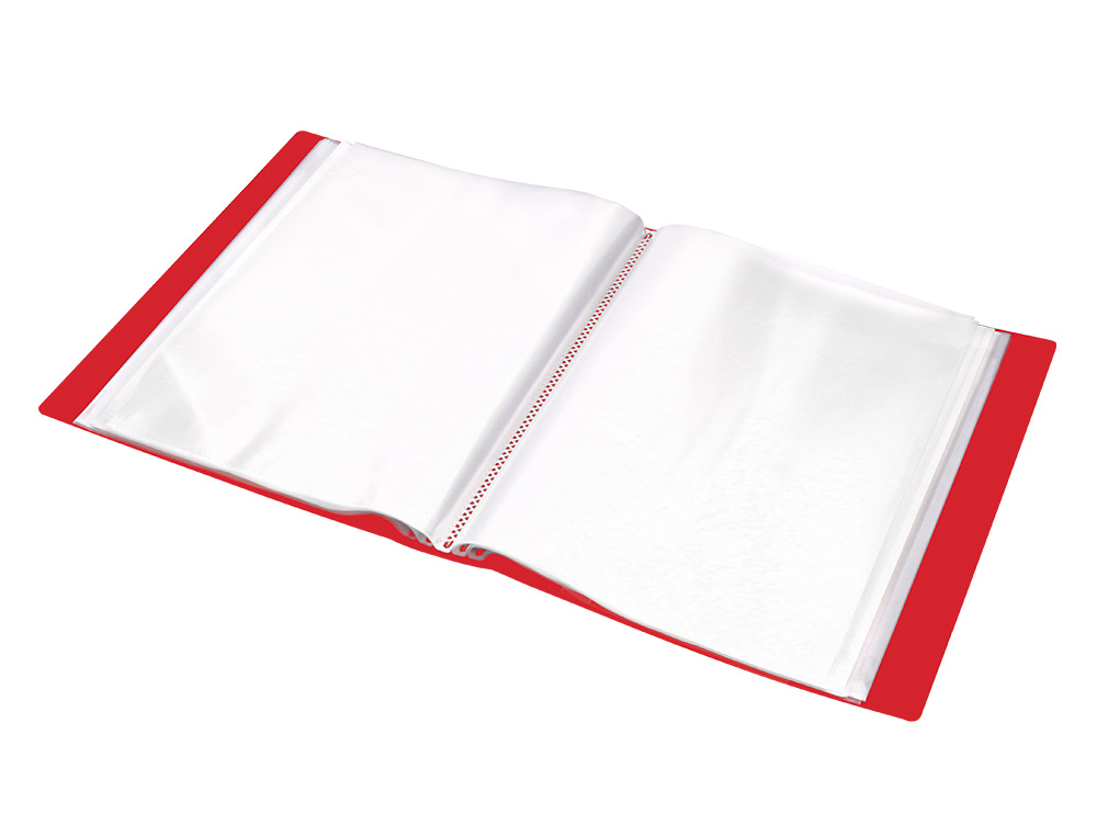 PROTEGE-DOCS LIDERPAPEL KANGOUROU PERSONNALISABLE     POLYPRO 20 POCHETTES FIXES A4 210X297MM ROUGE TRANSLUCIDE