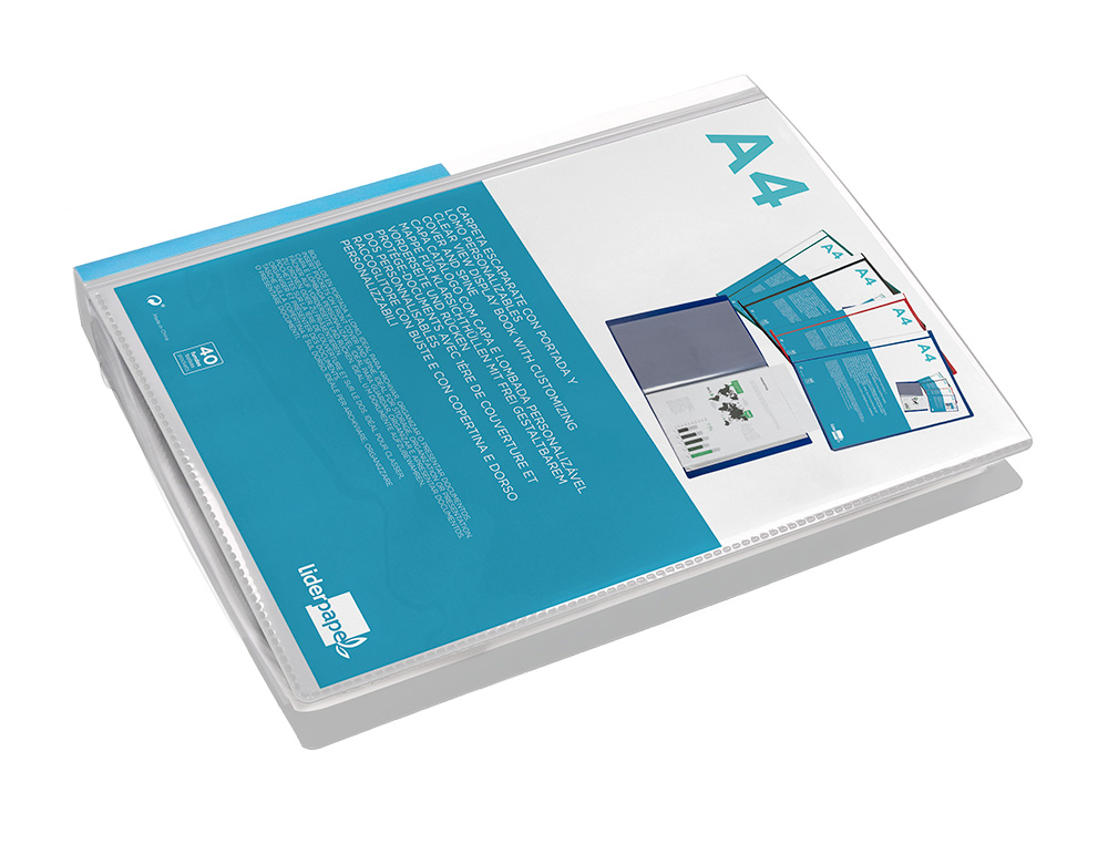 PROTEGE-DOCS LIDERPAPEL KANGOUROU PERSONNALISABLE     POLYPRO 40 POCHETTES FIXES A4 210X297MM TRANSPARENT