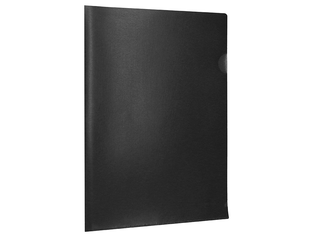POCHETTE COIN LIDERPAPEL POLYPROPYLENE 180 MICRONS A4  210X297MM CAPACITE 20F        COLORIS NOIR OPAQUE