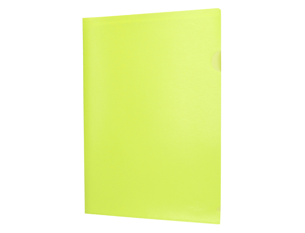 POCHETTE COIN LIDERPAPEL POLYPROPYLENE 180 MICRONS A4  210X297MM CAPACITE 20F        COLORIS JAUNE FLUO