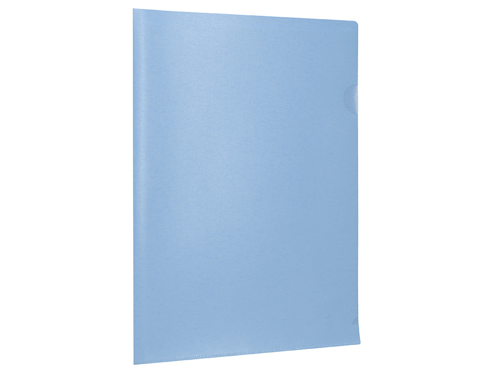 POCHETTE COIN LIDERPAPEL POLYPROPYLENE 180 MICRONS A4  210X297MM CAPACITE 20F        COLORIS BLEU CIEL OPAQUE