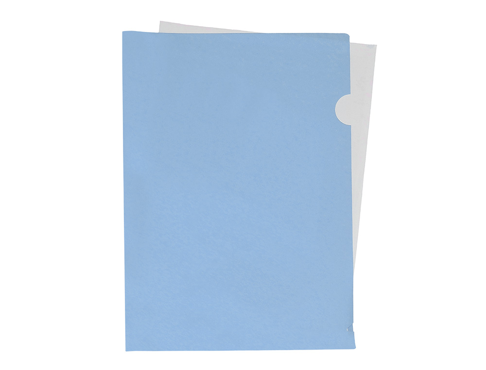 POCHETTE COIN LIDERPAPEL POLYPROPYLENE 180 MICRONS A4  210X297MM CAPACITE 20F        COLORIS BLEU CIEL OPAQUE