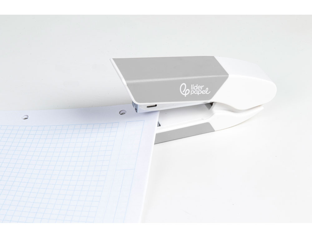 AGRAFEUSE BUREAU LIDERPAPEL 35X65X130MM 20 FEUILLES AGRAFES 26/6 1000 AGRAFES COLORIS GRIS