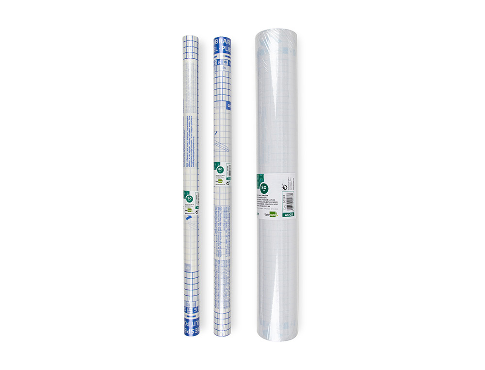 COUVRE-LIVRES LIDERPAPEL ADHÉSIF REPOSITIONNABLE 0.5X1.50M ROULEAU PLASTIQUE 50 MICRONS