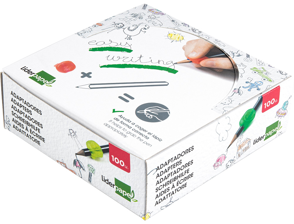 ADAPTATEUR CRAYON LIDERPAPEL EN PLASTIQUE BOTE DE 100 UNITS