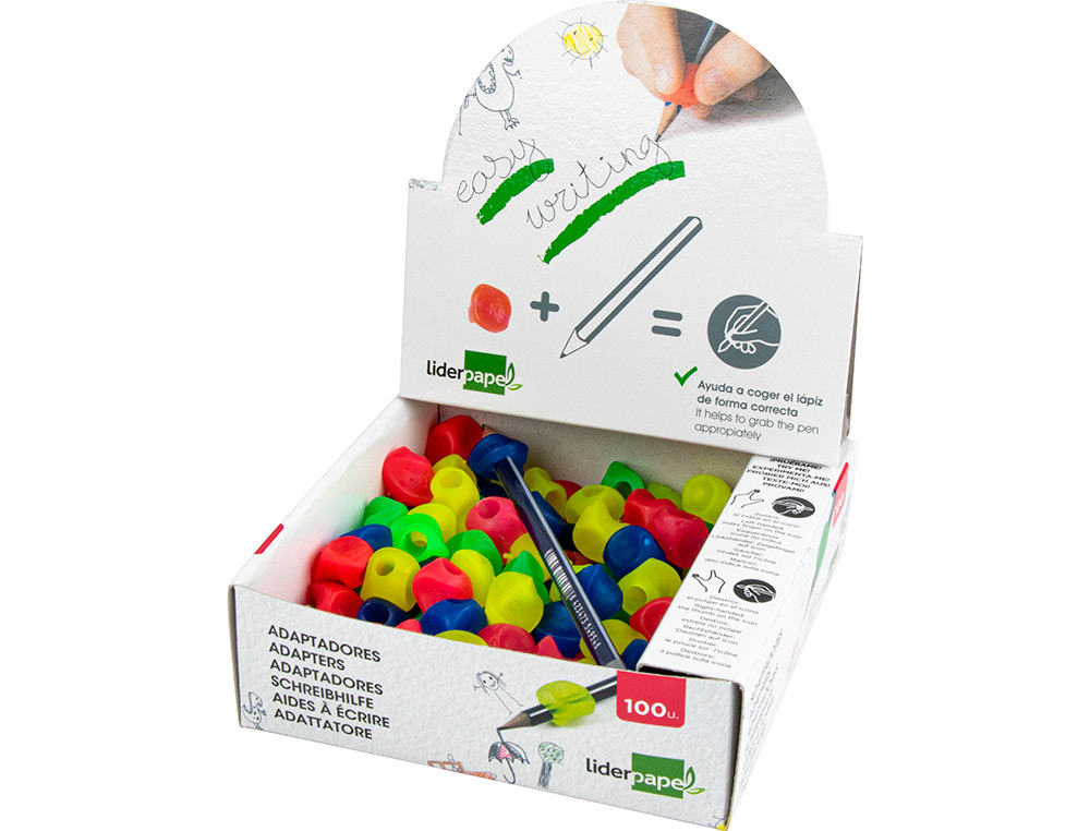 ADAPTATEUR CRAYON LIDERPAPEL EN PLASTIQUE BOTE DE 100 UNITS
