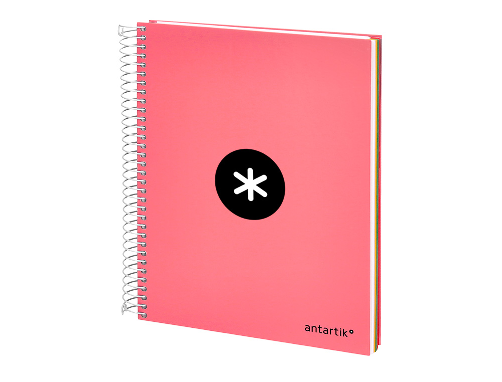 CAHIER SPIRALE ANTARTIK A4 100G COUVERTURE REMBORDEE     SEYES SANS BANDES 4 TROUS     COLORIS CORAIL