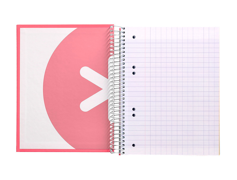 CAHIER SPIRALE ANTARTIK A4 100G COUVERTURE REMBORDEE     SEYES SANS BANDES 4 TROUS     COLORIS CORAIL
