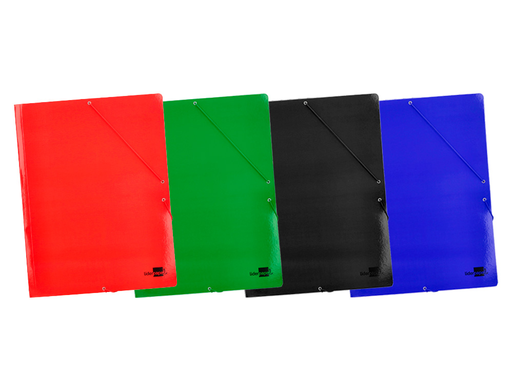 CHEMISE LIDERPAPEL 3 RABATS A3 CARTE LUSTREE 800GR        FERMETURE ELASTIQUE COLORIS   ASSORTIS