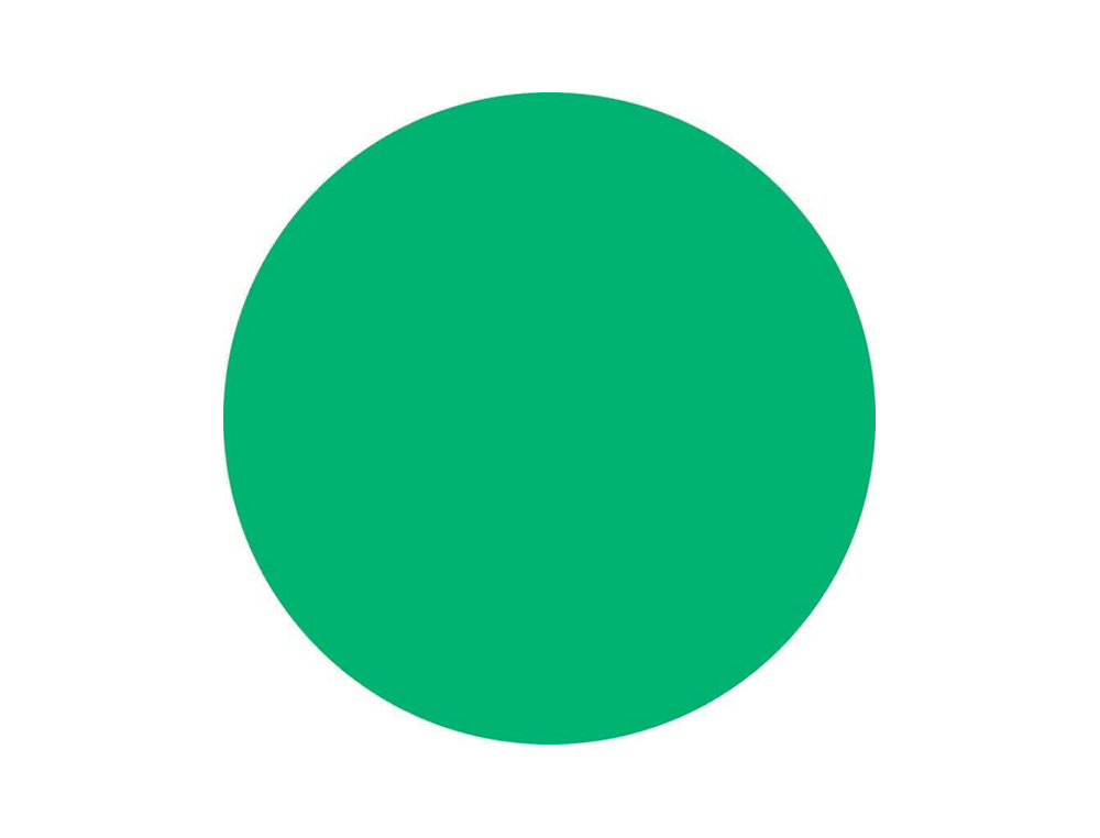 PASTILLE ADHESIVE LIDERPAPEL DIAMETRE 10,5MM COLORIS VERT  ROULEAU 6000 UNITES BOITE     CARTON