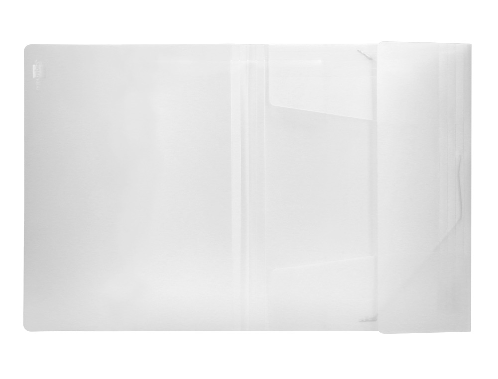 CHEMISE LIDERPAPEL POLYPROPYLNE DOS FLEXIBLE A4 210X297MM 4/10E 3 RABATS LASTIQUE 100F COLORIS TRANSPARENT