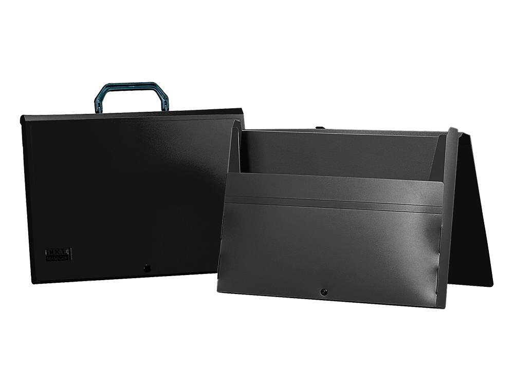 POCHETTE LIDERPAPEL POLYPROPYLNE PORTE-DOCUMENTS A4 297X210MM 1000 MICRONS POIGNE PLASTIQUE FERMOIR OPAQUE NOIR