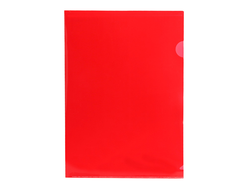 POCHETTE COIN LIDERPAPEL POLYPROPYLNE 180 MICRONS A4 210X297MM CAPACIT 20F COLORIS ROUGE TRANSPARENT