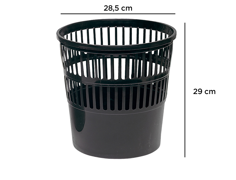 CORBEILLE À PAPIER Q-CONNECT AJOURÉE POLYSTYRÈNE SOUPLE ET TRÈS RÉSISTANT 15L COLORIS NOIR