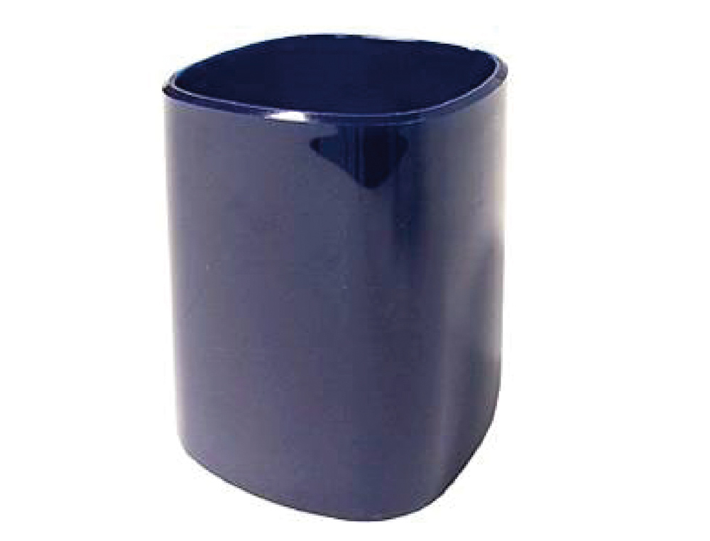 POT À CRAYONS PLASTIQUE ROND HAUTEUR 103MM DIAMÈTRE 80MM COLORIS BLEU