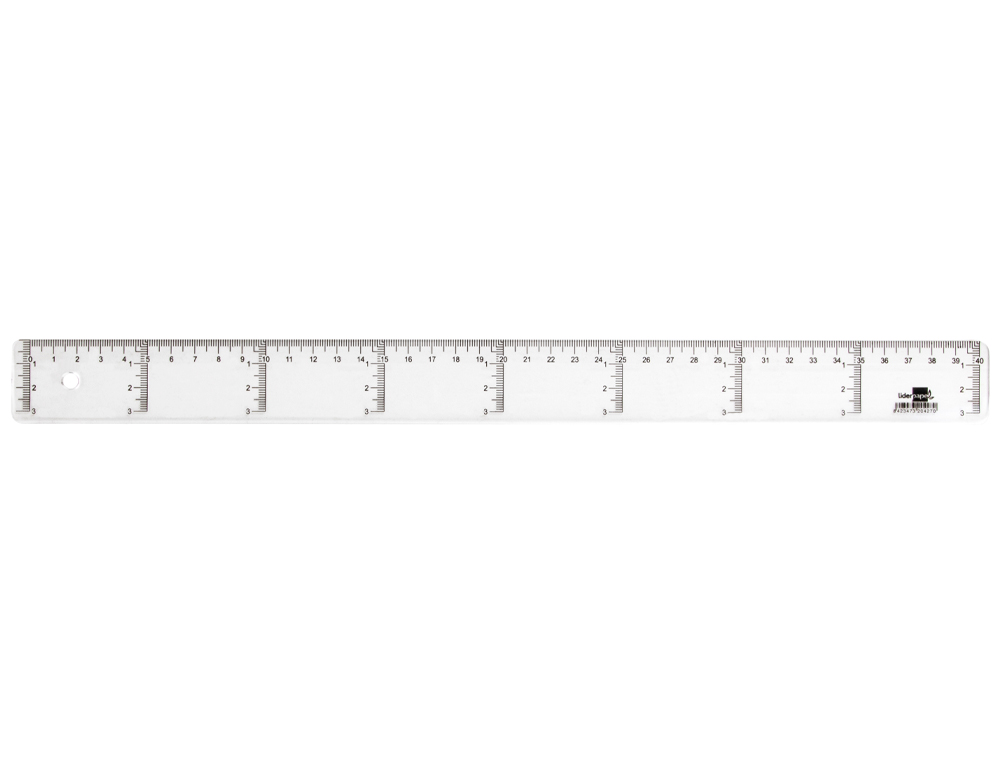 RGLE LIDERPAPEL GRADUATION VERTICALE HORIZONTALE 40CM BORD BISEAUT GAMME CRISTAL TRANSPARENTE CONOMIQUE