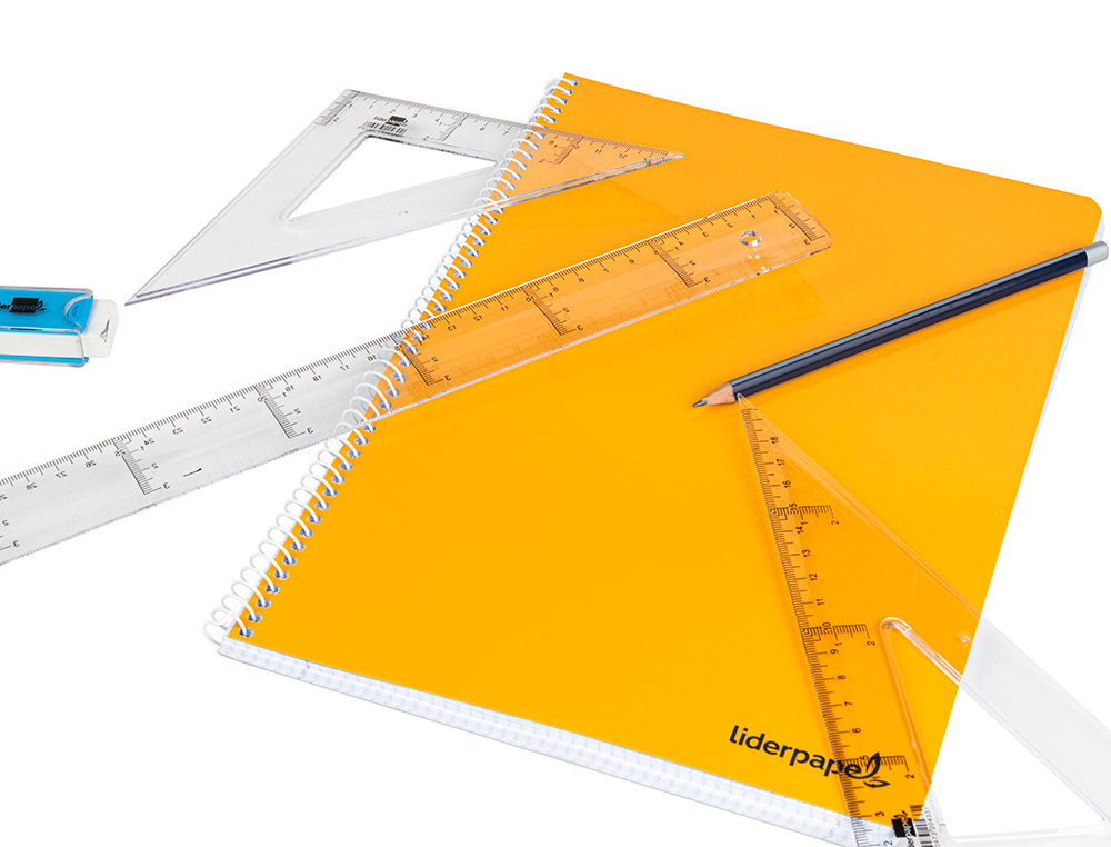 RGLE LIDERPAPEL GRADUATION VERTICALE HORIZONTALE 40CM BORD BISEAUT GAMME CRISTAL TRANSPARENTE CONOMIQUE