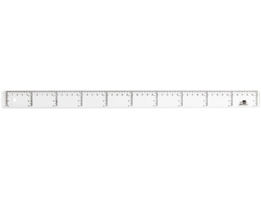 RGLE LIDERPAPEL GRADUATION VERTICALE HORIZONTALE 50CM BORD BISEAUT GAMME CRISTAL TRANSPARENTE CONOMIQUE