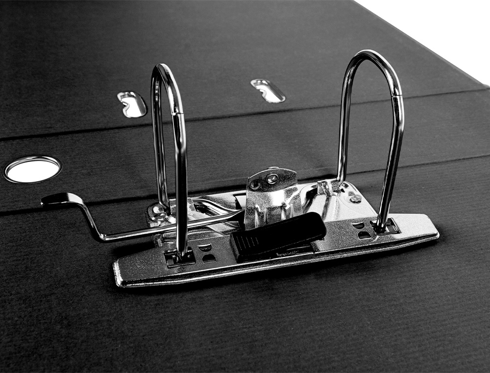 CLASSEUR LEVIER LIDERPAPEL DOCUMENTA A4+ CARTON REMBORDE DOS 75MM RADO METALLIQUE      COLORIS NOIR